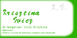 krisztina ivicz business card